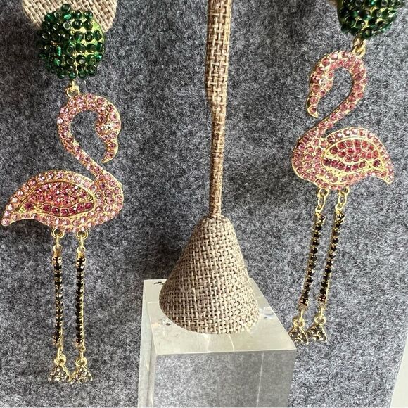 Flaming Earrings. Statement Sparkly Dangle Earrings - 4.5” Post Back - Picture 8 of 9